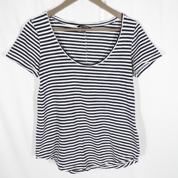 Women's | Banana Republic | Navy Stripes Scoop Neck Top - M - Picture 1 of 10